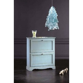 Doble de madera SHOE PROFUNDIDAD arte pobre color oscuro NUEZ