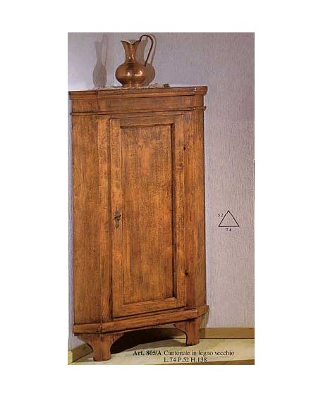 CANTONALE IN LEGNO MASSELLO ANGOLARE L 52X52 H 138