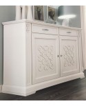 CREDENZA IN LEGNO MASSELLO CON RILIEVO L 184 P 50 H 106