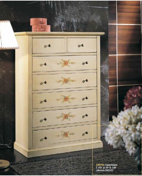 CASSETTIERA GRANDE IN LEGNO DECORATA A MANO - VARI COLORI