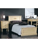 LETTO SINGOLO + 1 COMODINO LEGNO DECORATO A MANO - VARI COLORI