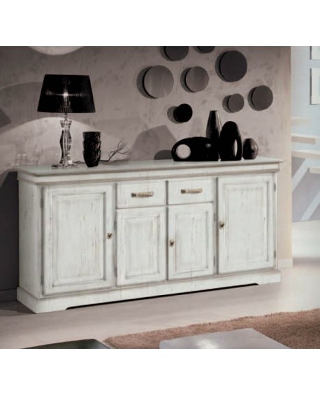 CREDENZA CREDENZONE IN LEGNO BIANCO ANTICATO PROMOZIONE