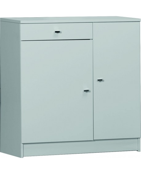 MOBILE 2 ANTE 1 CASSETTO-Bianco Lucido