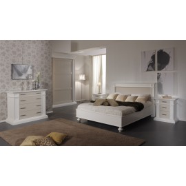 LETTO E COMODINI IN LEGNO MASSELLO VARI COLORI