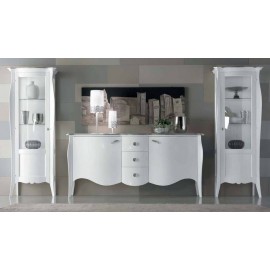 MÖBEL SCHRANK ZIMMER MATT WEISS Türen und Schubladen KONVEXEN HOLZ