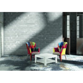 TAVOLINO ABETE BIANCO SPAZZOLATO 80x80