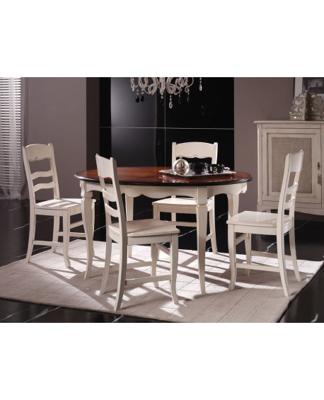 TAVOLO OVALE ALLUN.  LEGNO MASSELLO BICOLORE - VARI COLORI