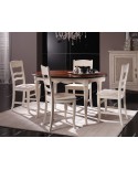 TAVOLO OVALE ALLUN.  + 4 sedie come foto LEGNO MASSELLO BICOLORE - VARI COLORI 140X110