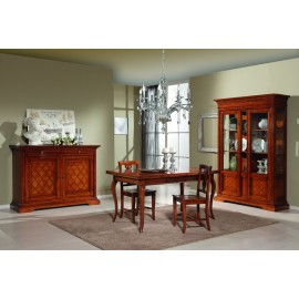 CREDENZA IN LEGNO MASSELLO CON INTARSIO L 160 P 53 H 115