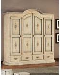Armadio a 4 porte e 4 cassetti LEGNO MASSELLO DECORATO A MANO VARI COLORI