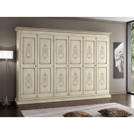 Armadio a 6 porte IN LEGNO MASSELLO DECORATO A MANO VARI COLORI