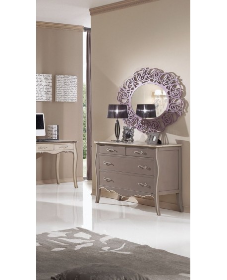 COMO 4 CASSETTI SAGOMATO  IN LEGNO MASSELLO