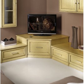 PORTA TV AD ANGOLO LEGNO MASSELLO 104X104 P115 H 48