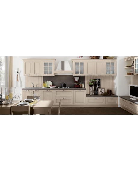 CUCINA COMPLETA CLASSICA AISHA ANTA LEGNO MASSELLO FRASSINO MT 3,60