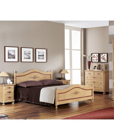 letto decorato in legno massello