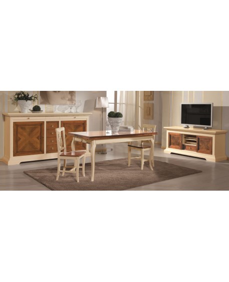 CREDENZONE BICOLORE IN LEGNO MASSELLO