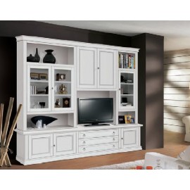 parete legno massello soggiorno porta tv libreria l 243 p 50 h 227