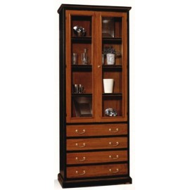 LIBRERIA VETRINA MODULARE LEGNO MASSELLO LACCATO