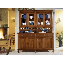 cristalliera base + alzata in legno massello vari colori