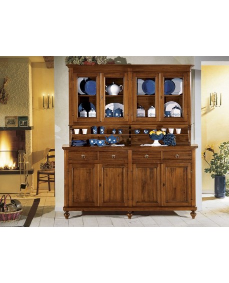 cristalliera base + alzata in legno massello vari colori