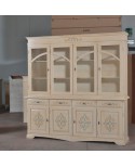Mur verre FENÊTRE DE BASE DRESSER + LIFT 4 ANTE DÉCORÉ IVORY brossé - codluis 1038