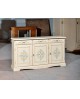 CABINET 3 PORTES EN BOIS DECORE IVORY brossé - codluis 1039