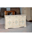 CABINET 3 PORTES EN BOIS DECORE IVORY brossé - codluis 1039