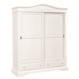 ARMADIO 2 ANTE SCORREVOLI LEGNO COL LACCATO AVORIO ANTICATO - codluis 1085