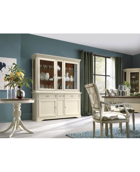 CRISTALLIERA VETRINA IN LEGNO MASSELLO L 180 P 50 H 220