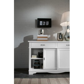 Armario provenzal, pintado de gris - Véneto MADERA SÓLIDA