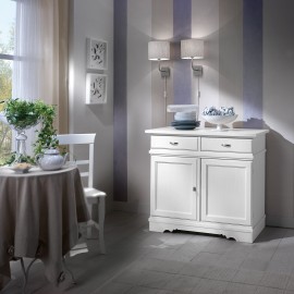 Armario DE CAMPO PROVENZALE lacado cepillado BLANCO - MADERA SÓLIDA VENETO