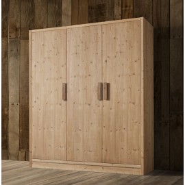 ARMADIO LEGNO MASSELLO DI ABETE CON CASSETTIERA