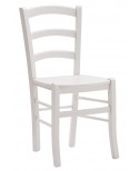 Sedia con fondino legno, laccato bianco   L.43 H.88 P.42 HS.47