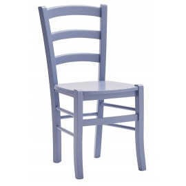 Sedia con fondino legno, laccato blue copenaghen L.43 H.88 P.42 HS.47
