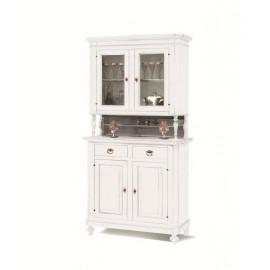 CRISTALLIERA SCHAU 2 TÜREN 2 SCHUBLADEN AUFBEREITER + LIFT MIT MATT WEISS - HOLZ - codluis 311