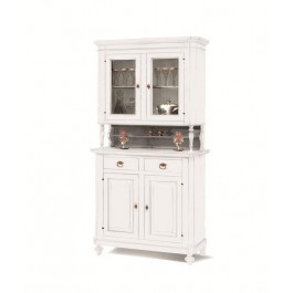 CRISTALLIERA SCHAU 2 TÜREN 2 SCHUBLADEN AUFBEREITER + LIFT MIT MATT WEISS - HOLZ - codluis 311