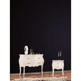 Nachtstuhl 2 COMODINI KONVEXEN HOLZ MATT WEISS - codluis 324