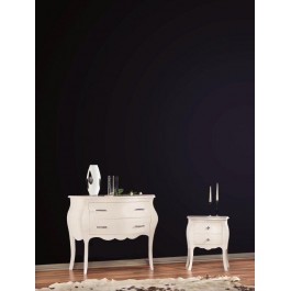 Como 2 COMODINI CONVEXO MADERA blanco mate - codluis 324