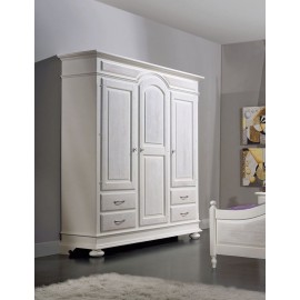 CABINET WHITE BRUSHED WOOD - ANTIQUE WHITE