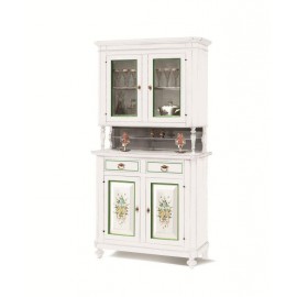 Armario básica + ALZATAVETRINA MADERA decorado con blanco mate DECORACIONES VERDE - 338 codluis