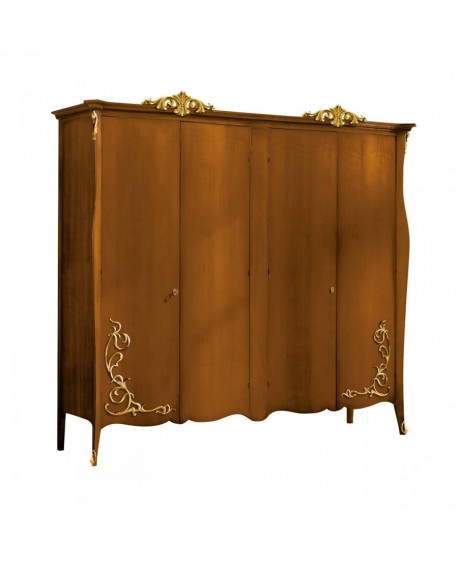 Armadio LEGNO MASSELLO CON RILIEVI 4 ante L.260 P.67 H.237