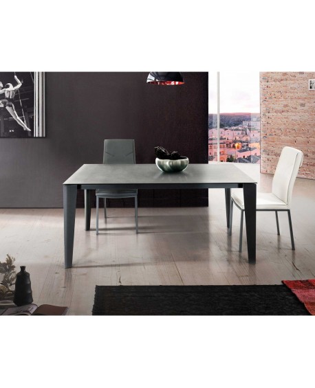 Tavolo vetro grigio   160x90 2 all. cm.50