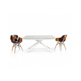 Tavolo vetro bianco   160x90 2 all. cm.40