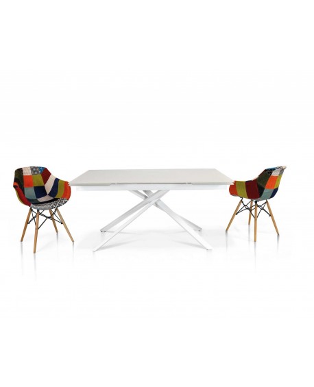 Tavolo vetro bianco   160x90 2 all. cm.40