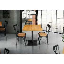 Tavolo massiccio rovere   80x80 sp.4 fisso