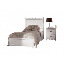 letto 1 piazza e mezzo e comodino legno massello