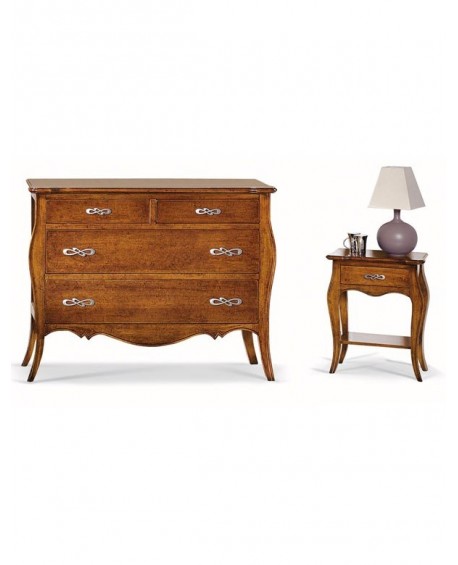 Nachtstuhl ‚3 SCHUBLADEN KONVEXEN HOLZ