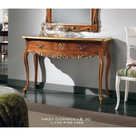 CONSOLLE INTAGLIATA 3 CASSETTI L.130 H.89 P.48