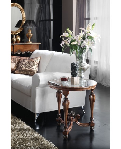 TAVOLINO ROTONDO CON GAMBA OTTAGONALE DIAM. 60 H.60