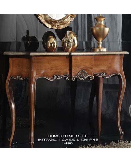 CONSOLLE INTAGLIATA 1 CASSETTO L.126 H.90 P.45